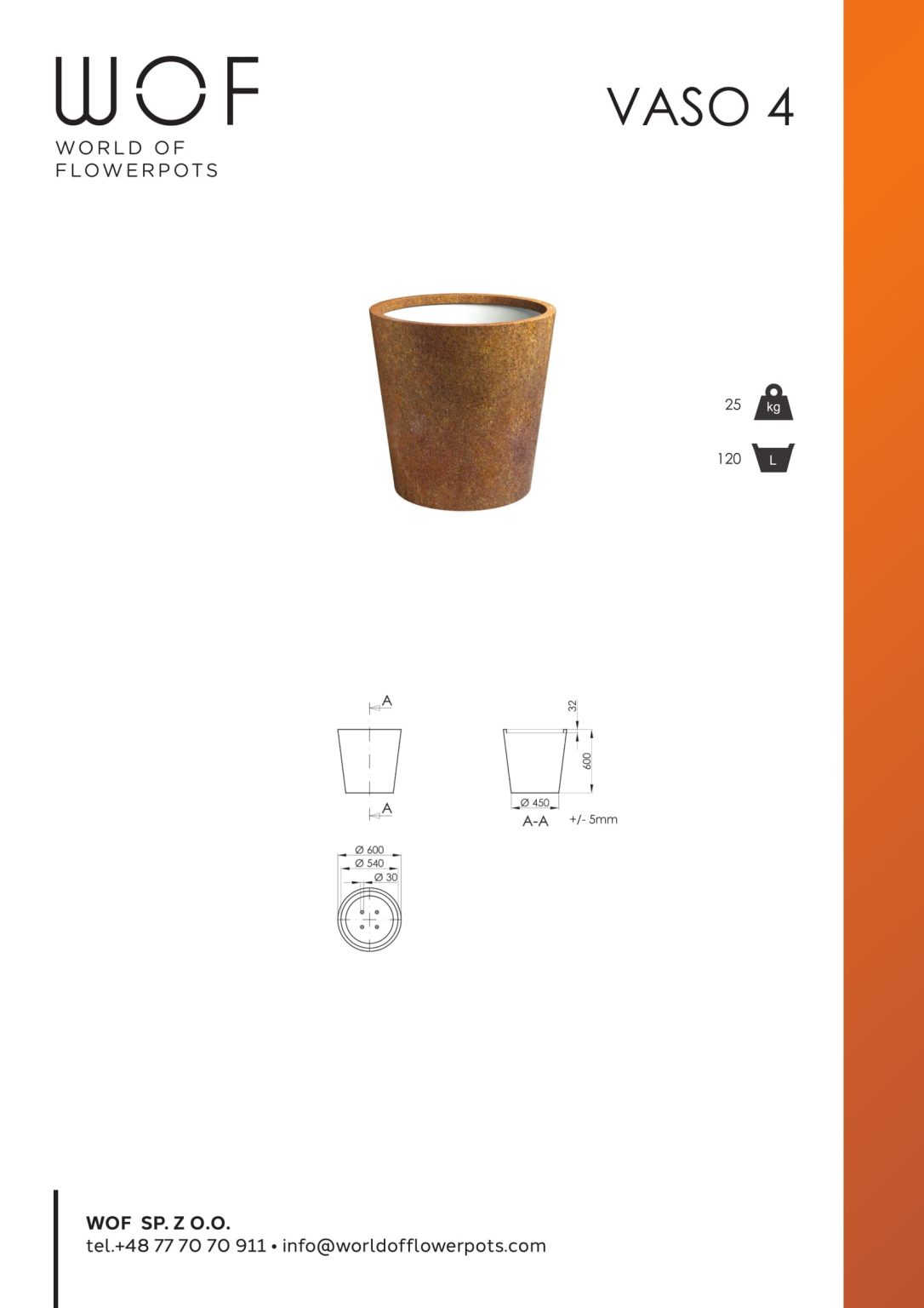 Donica corten Vaso 4