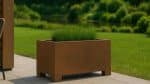 Donica corten Cecilia 12 Mobile w ogrodzie na tarasie
