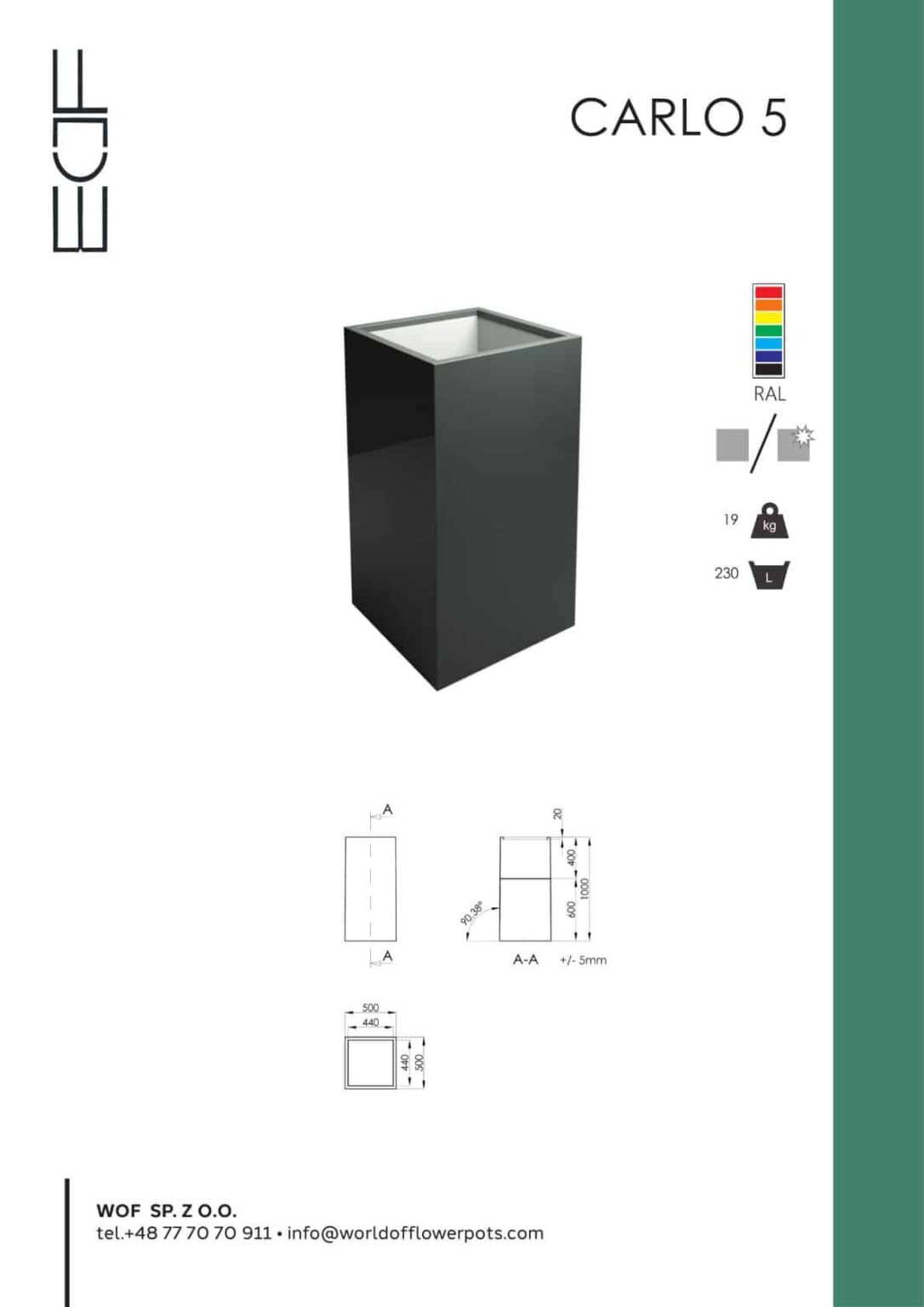 donica plastikowa Carlo 5