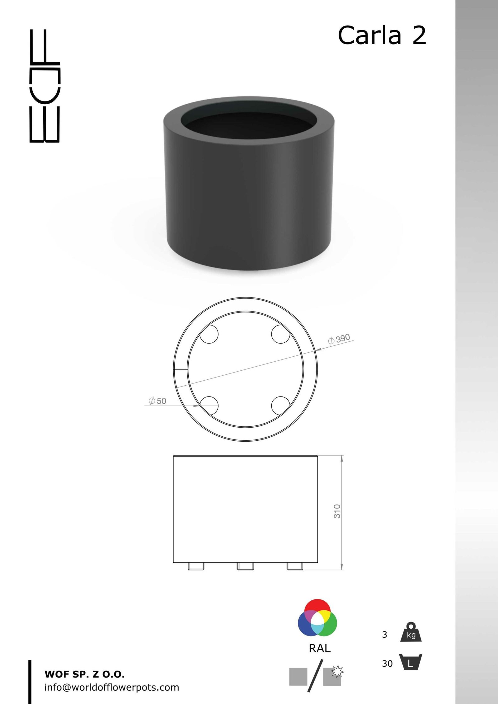 donica zewnętrzna Carla 2