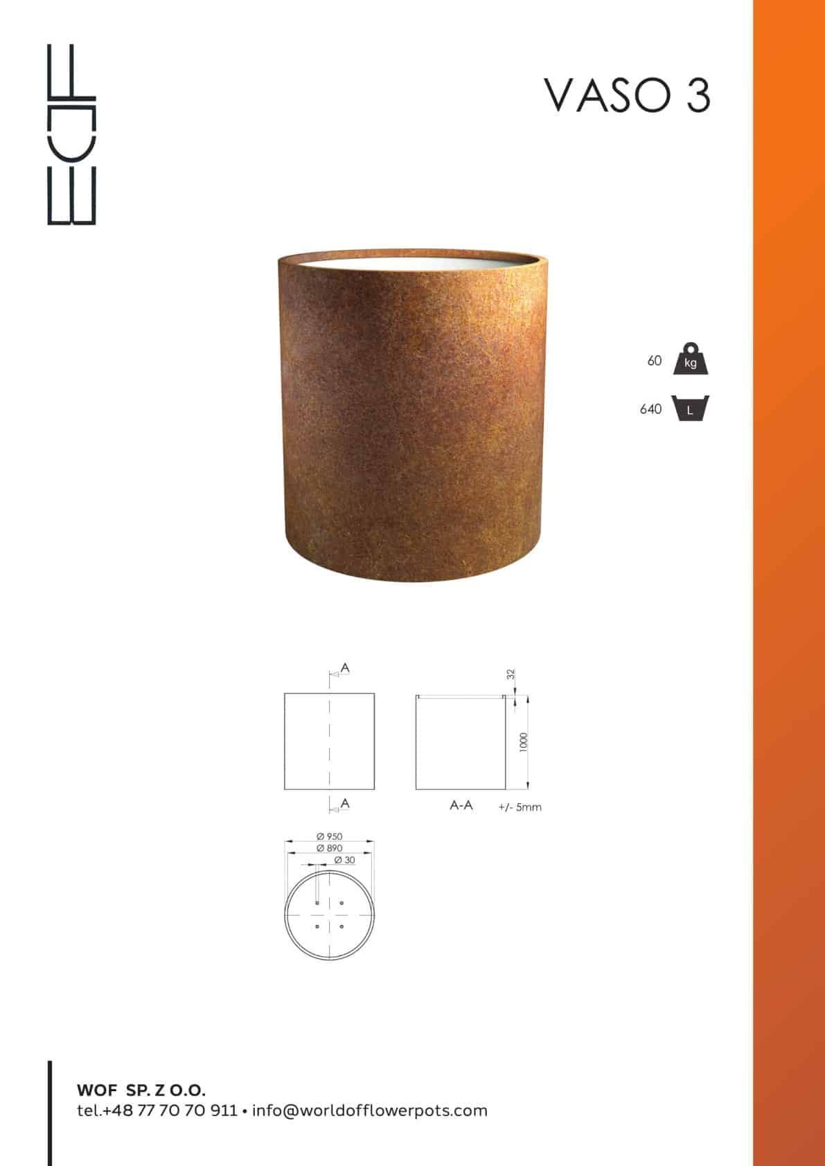doniczka wysoka Vaso 3