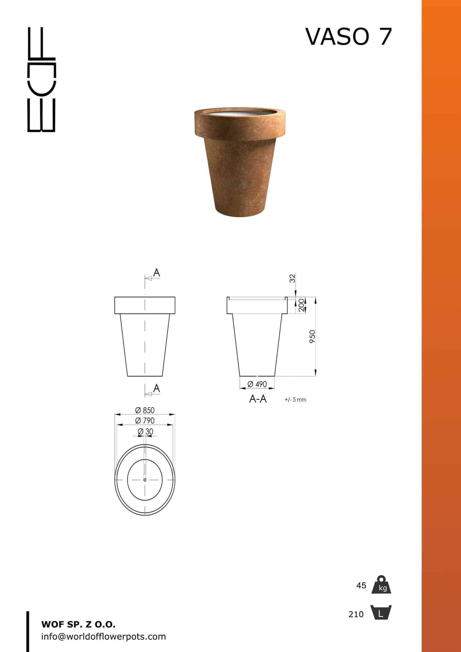 wysoka donica ogrodowa Vaso 7