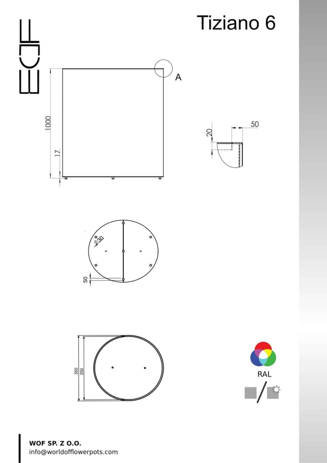 Donica aluminiowa Tiziano 6-tech-info